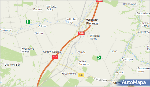 mapa Wilkołaz-Stacja Kolejowa, Wilkołaz-Stacja Kolejowa na mapie Targeo