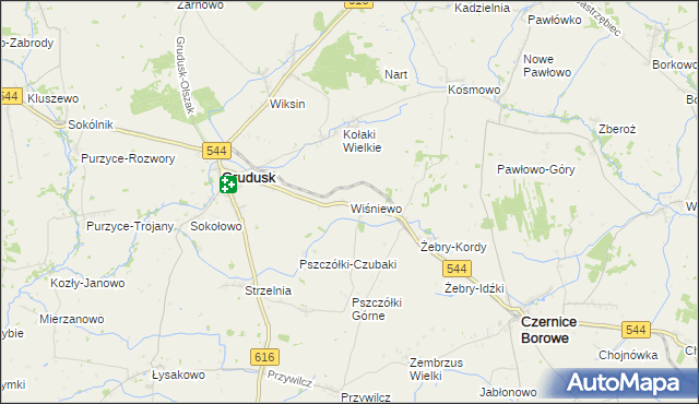 mapa Wiśniewo gmina Grudusk, Wiśniewo gmina Grudusk na mapie Targeo