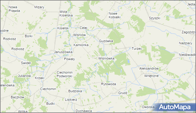 mapa Wiśniówka gmina Stoczek Łukowski, Wiśniówka gmina Stoczek Łukowski na mapie Targeo