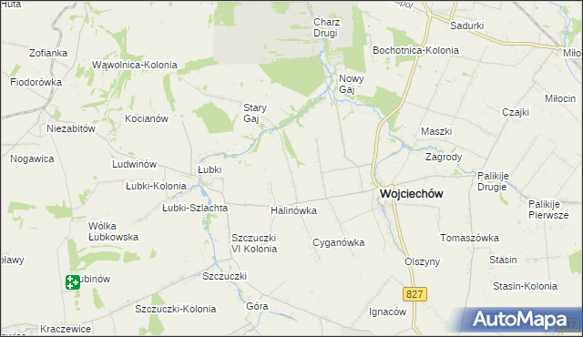 mapa Wojciechów-Kolonia Pierwsza, Wojciechów-Kolonia Pierwsza na mapie Targeo