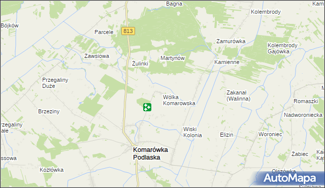 mapa Wólka Komarowska, Wólka Komarowska na mapie Targeo