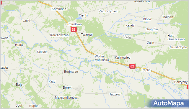 mapa Wólka Paplińska, Wólka Paplińska na mapie Targeo