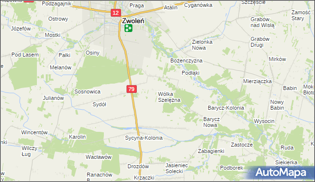 mapa Wólka Szelężna, Wólka Szelężna na mapie Targeo