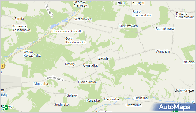 mapa Zadole gmina Opole Lubelskie, Zadole gmina Opole Lubelskie na mapie Targeo