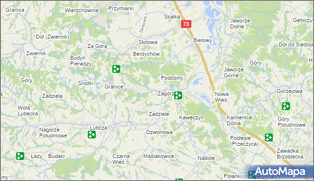 mapa Zagórze gmina Jodłowa, Zagórze gmina Jodłowa na mapie Targeo