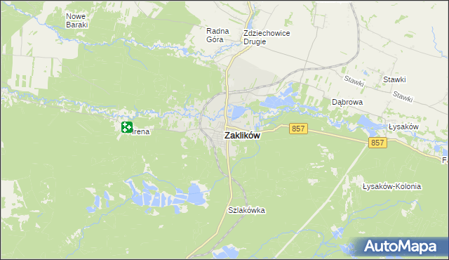 mapa Zaklików, Zaklików na mapie Targeo