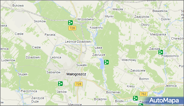 mapa Zakrucze, Zakrucze na mapie Targeo