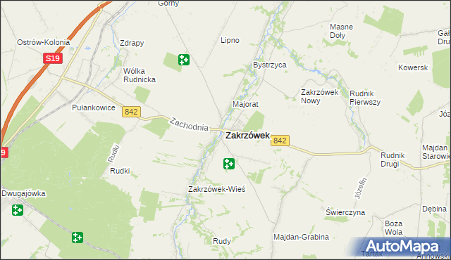 mapa Zakrzówek powiat kraśnicki, Zakrzówek powiat kraśnicki na mapie Targeo