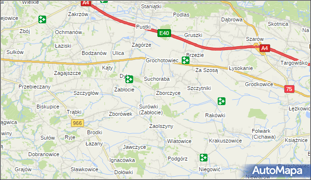 mapa Zborczyce, Zborczyce na mapie Targeo