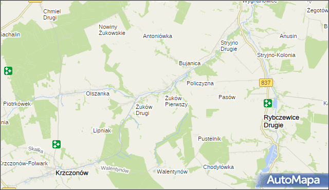 mapa Żuków Pierwszy, Żuków Pierwszy na mapie Targeo