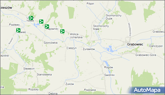 mapa Żurawlów, Żurawlów na mapie Targeo