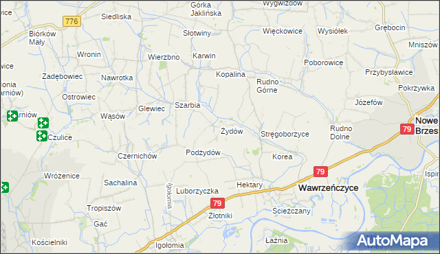 mapa Żydów gmina Igołomia-Wawrzeńczyce, Żydów gmina Igołomia-Wawrzeńczyce na mapie Targeo