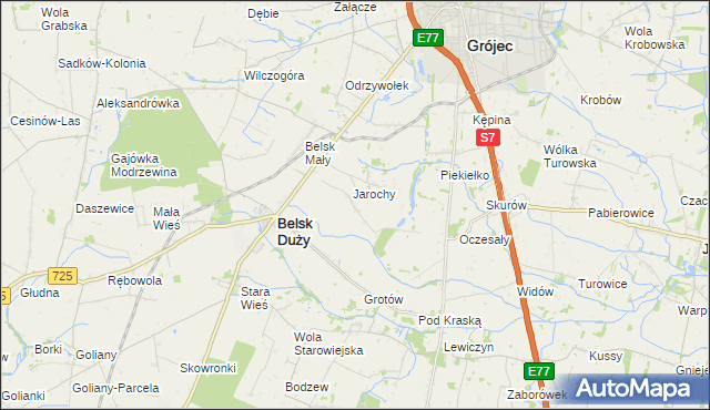 mapa Anielin gmina Belsk Duży, Anielin gmina Belsk Duży na mapie Targeo