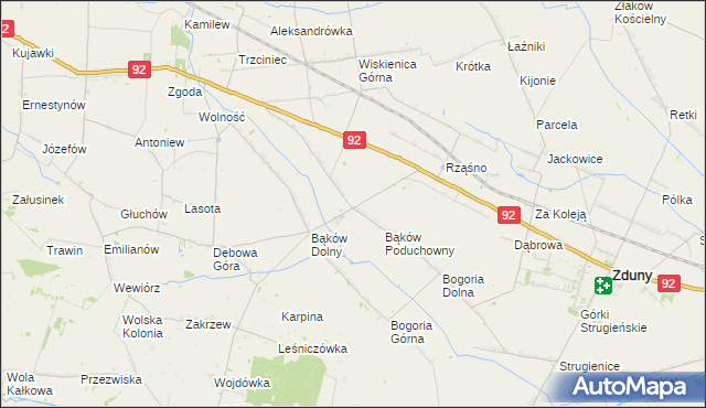 mapa Bąków Górny, Bąków Górny na mapie Targeo