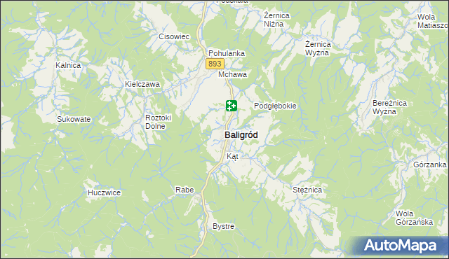 mapa Baligród, Baligród na mapie Targeo