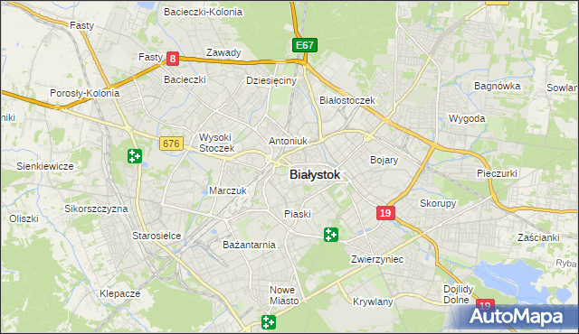 mapa Białegostoku, Białystok na mapie Targeo