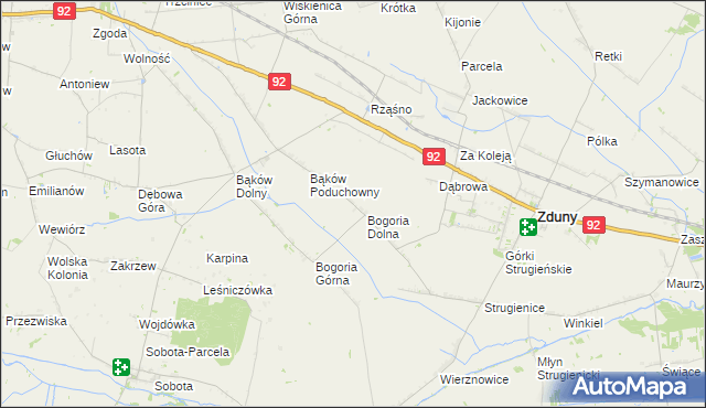 mapa Bogoria Pofolwarczna, Bogoria Pofolwarczna na mapie Targeo