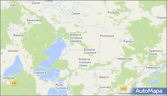 mapa Brzezina Sułowska, Brzezina Sułowska na mapie Targeo