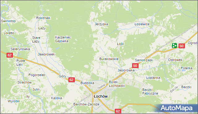 mapa Burakowskie, Burakowskie na mapie Targeo