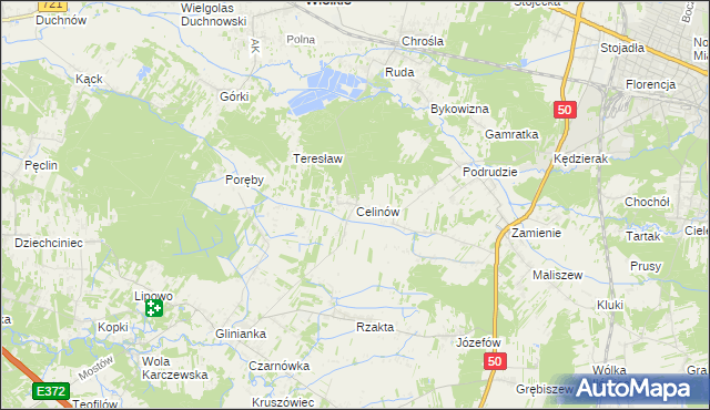 mapa Celinów gmina Dębe Wielkie, Celinów gmina Dębe Wielkie na mapie Targeo