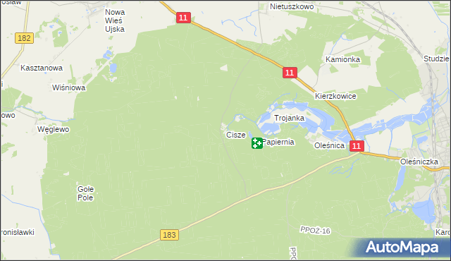 mapa Cisze, Cisze na mapie Targeo