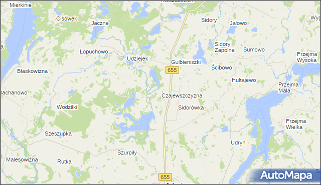 mapa Czajewszczyzna, Czajewszczyzna na mapie Targeo