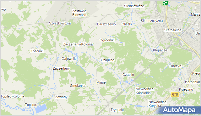 mapa Czaplino gmina Choroszcz, Czaplino gmina Choroszcz na mapie Targeo