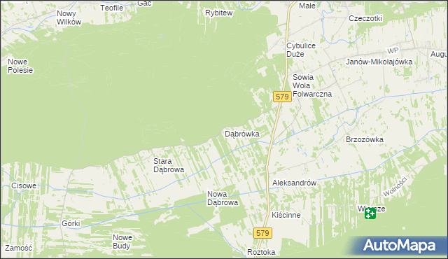 mapa Dąbrówka gmina Czosnów, Dąbrówka gmina Czosnów na mapie Targeo