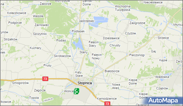 mapa Falęcin Nowy, Falęcin Nowy na mapie Targeo