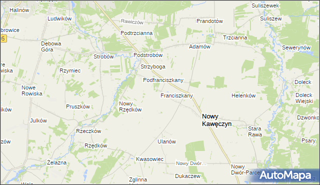 mapa Franciszkany, Franciszkany na mapie Targeo