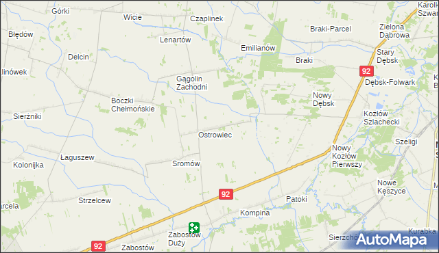 mapa Gągolin Południowy, Gągolin Południowy na mapie Targeo
