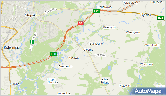 mapa Głobino, Głobino na mapie Targeo