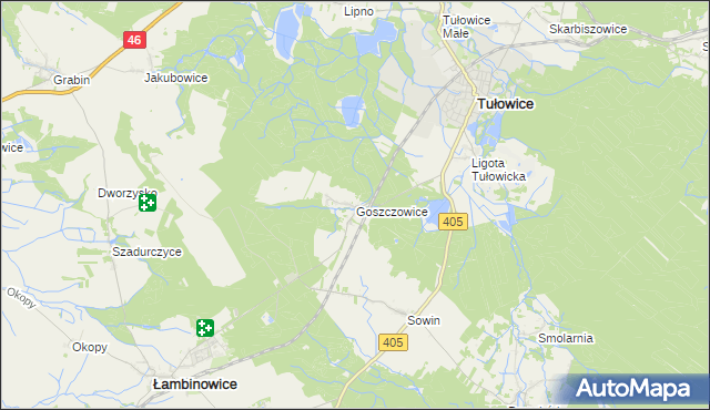 mapa Goszczowice, Goszczowice na mapie Targeo