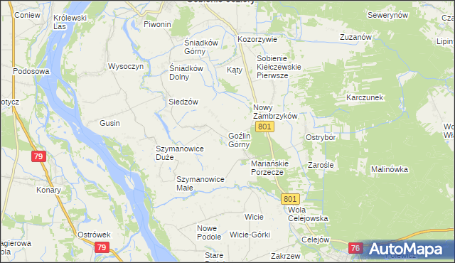 mapa Goźlin Górny, Goźlin Górny na mapie Targeo