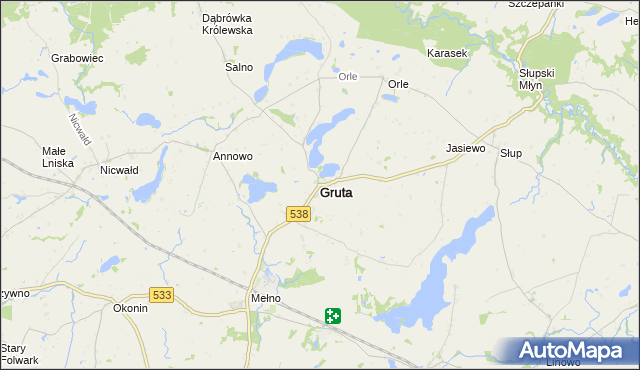 mapa Gruta, Gruta na mapie Targeo