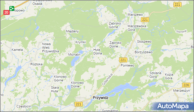 mapa Huta Górna, Huta Górna na mapie Targeo