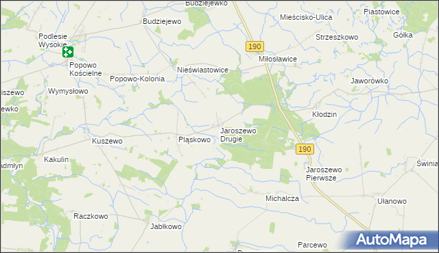 mapa Jaroszewo Drugie, Jaroszewo Drugie na mapie Targeo