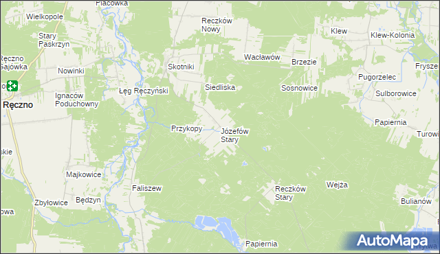 mapa Józefów Stary gmina Przedbórz, Józefów Stary gmina Przedbórz na mapie Targeo