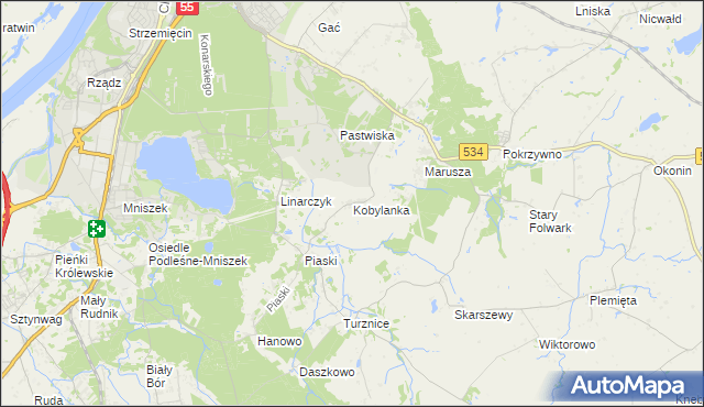 mapa Kobylanka gmina Grudziądz, Kobylanka gmina Grudziądz na mapie Targeo