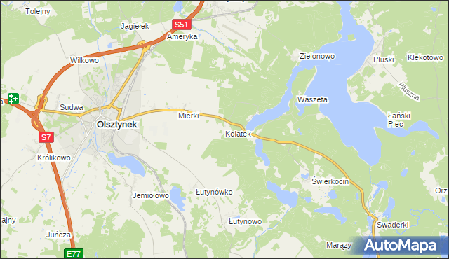 mapa Kołatek, Kołatek na mapie Targeo