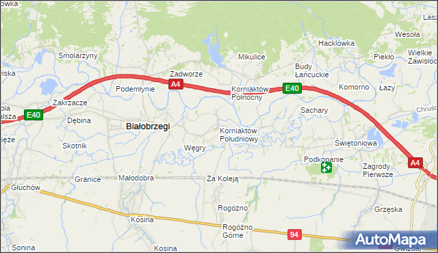 mapa Korniaktów Południowy, Korniaktów Południowy na mapie Targeo