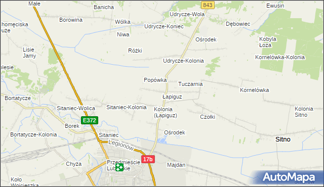 mapa Łapiguz, Łapiguz na mapie Targeo