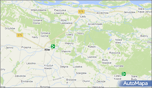 mapa Leśniaki gmina Iłów, Leśniaki gmina Iłów na mapie Targeo