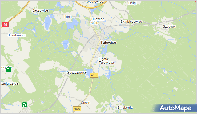 mapa Ligota Tułowicka, Ligota Tułowicka na mapie Targeo