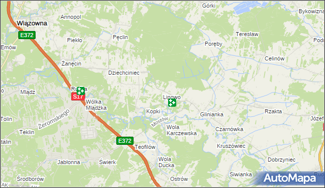 mapa Lipowo gmina Wiązowna, Lipowo gmina Wiązowna na mapie Targeo