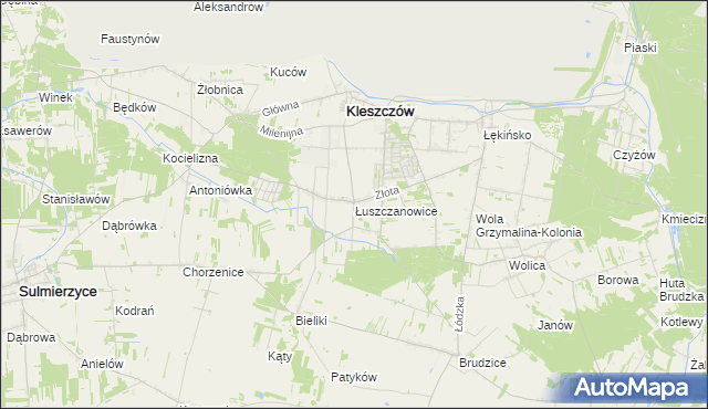 mapa Łuszczanowice, Łuszczanowice na mapie Targeo