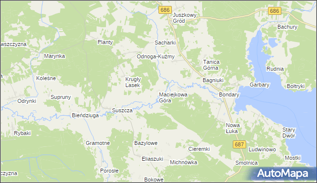 mapa Maciejkowa Góra, Maciejkowa Góra na mapie Targeo