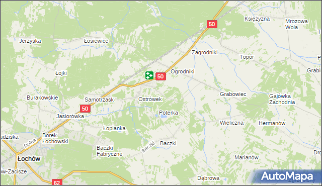 mapa Majdan gmina Łochów, Majdan gmina Łochów na mapie Targeo