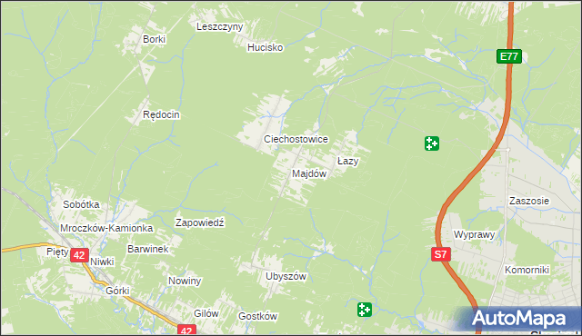 mapa Majdów, Majdów na mapie Targeo