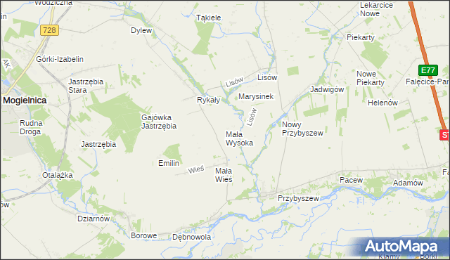 mapa Mała Wysoka, Mała Wysoka na mapie Targeo